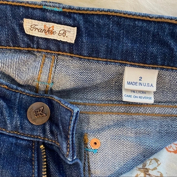 Frankie B. Like New Dark Denim Studs Jeans Y2K Vintage Pristine Size 2 XS - Picture 7 of 10